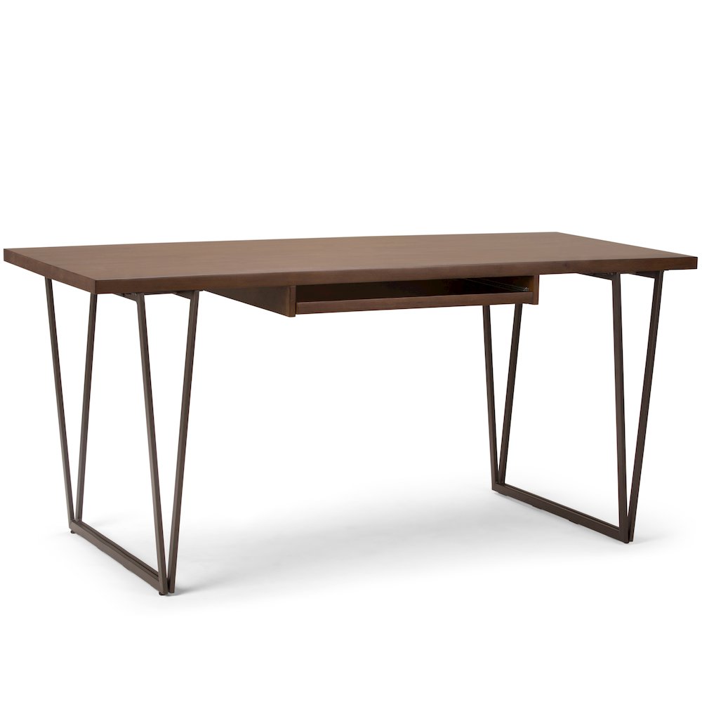Ryder Solid Wood Desk In Natural Aged Brown. Picture 1
