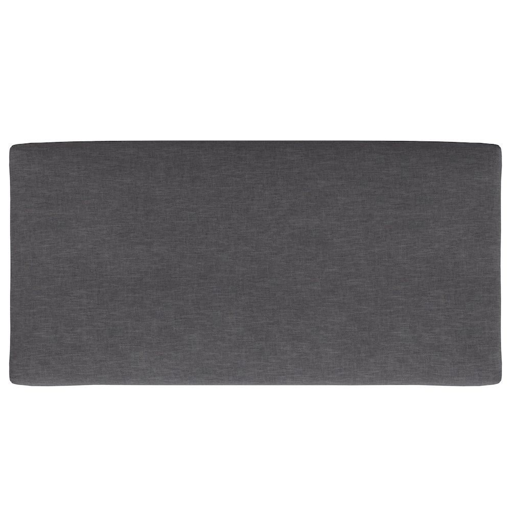 Large Coffee Table Storage Ottoman with Lift up Lid in Slate Grey Polyester. Picture 5