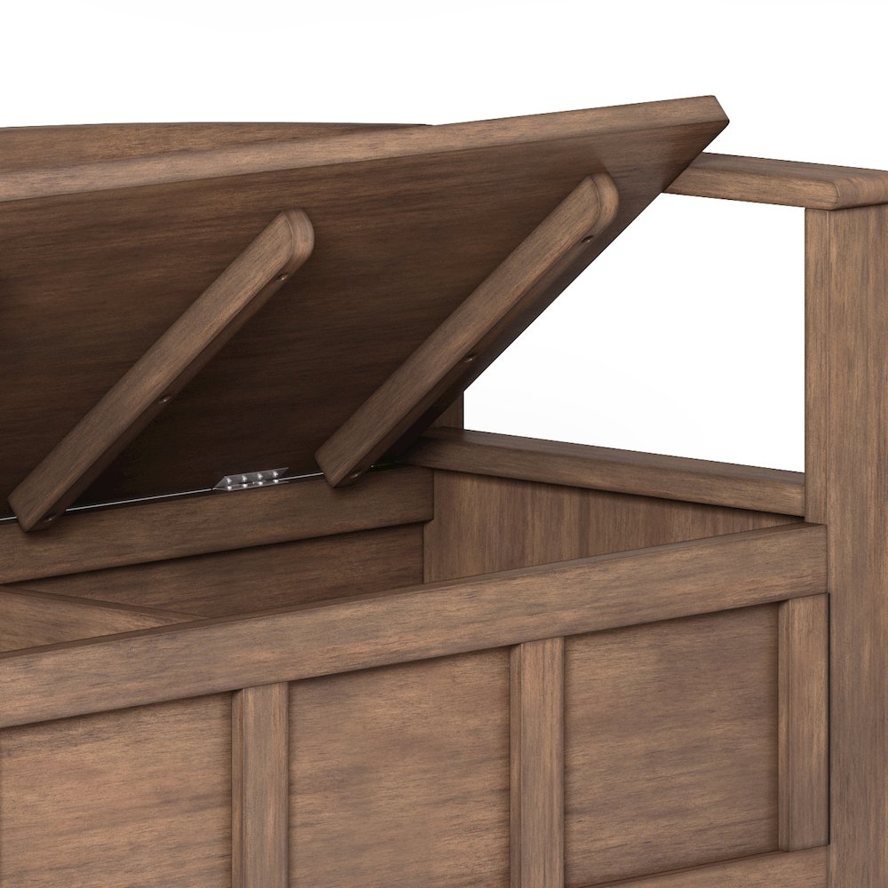 Adams 48 inch Wide Solid Wood Contemporary Entryway Storage Bench. Picture 2