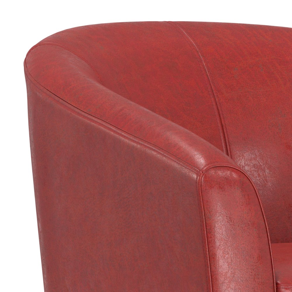 Austin 30 inch Wide Contemporary Tub Chair in Red Vegan Leather. Picture 2