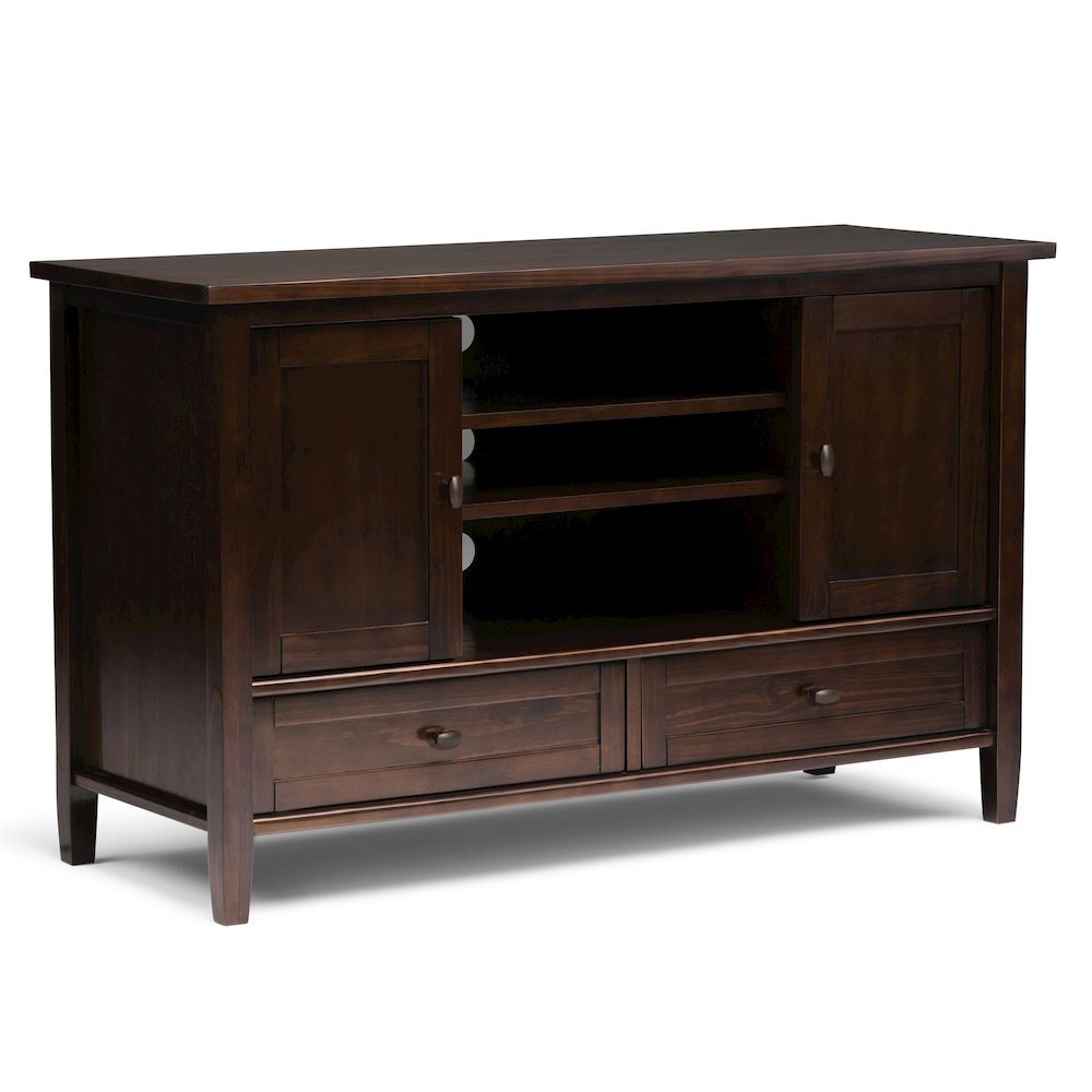 47"W TV Stand with Two 26"W Bookcases in Tobacco Brown (Set of 3). Picture 2