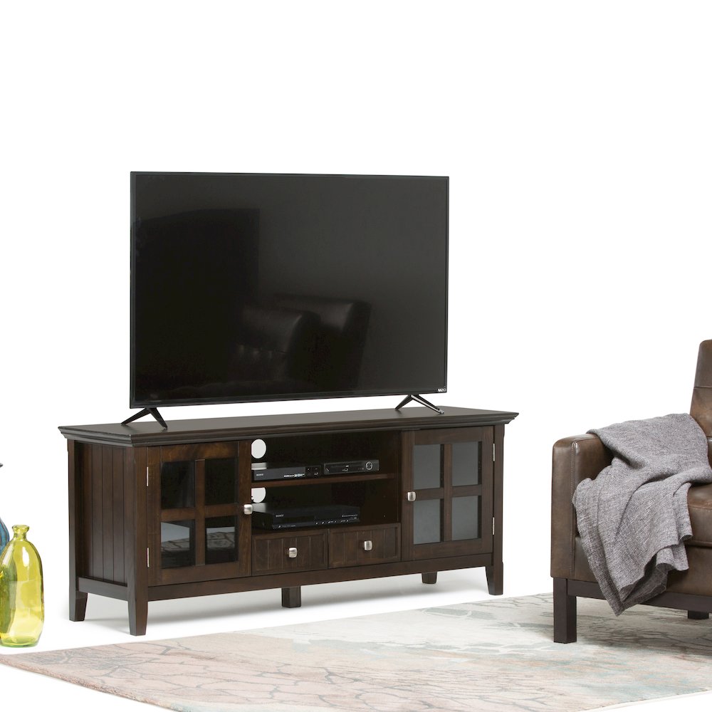 60 Inch Tv Media Stand In Brunette Brown For Tvs Up To 65 Inches. Picture 5
