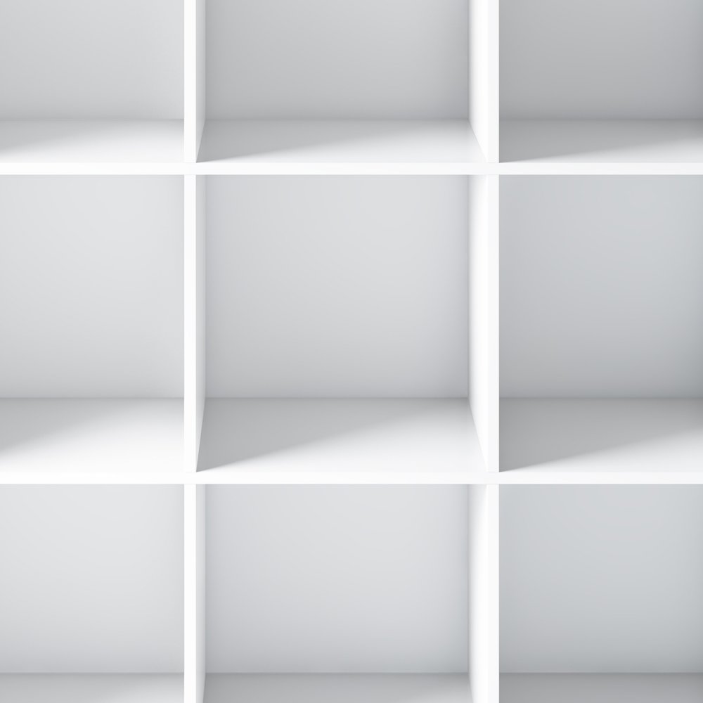 Artisan Solid Wood 9 Cube Bookcase And Storage Unit In White. Picture 3