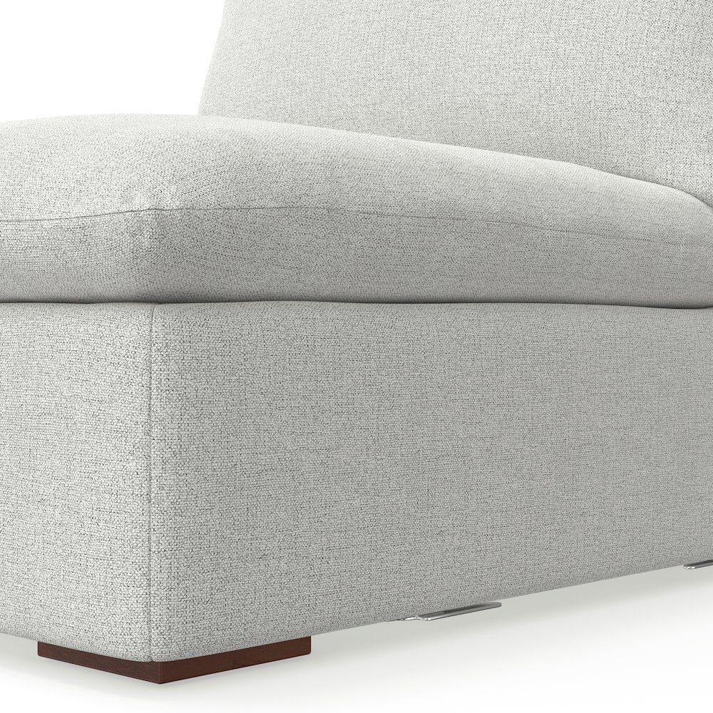 Jasmine Center Armless Sofa Module In Velvety Chenille Performance Fabric. Picture 3