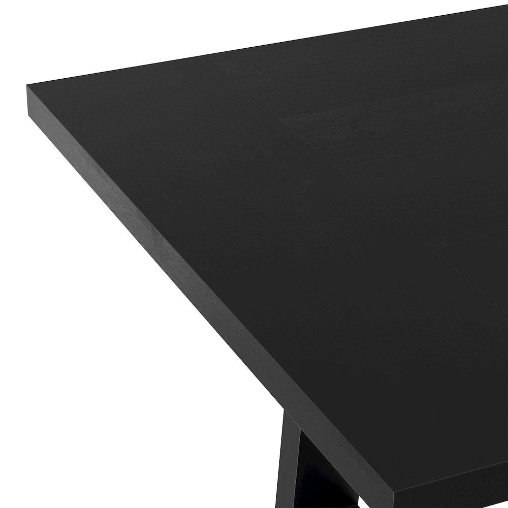 Whitley 72 inch Wide Solid Mango Farmhouse Dining Table in Black. Picture 7
