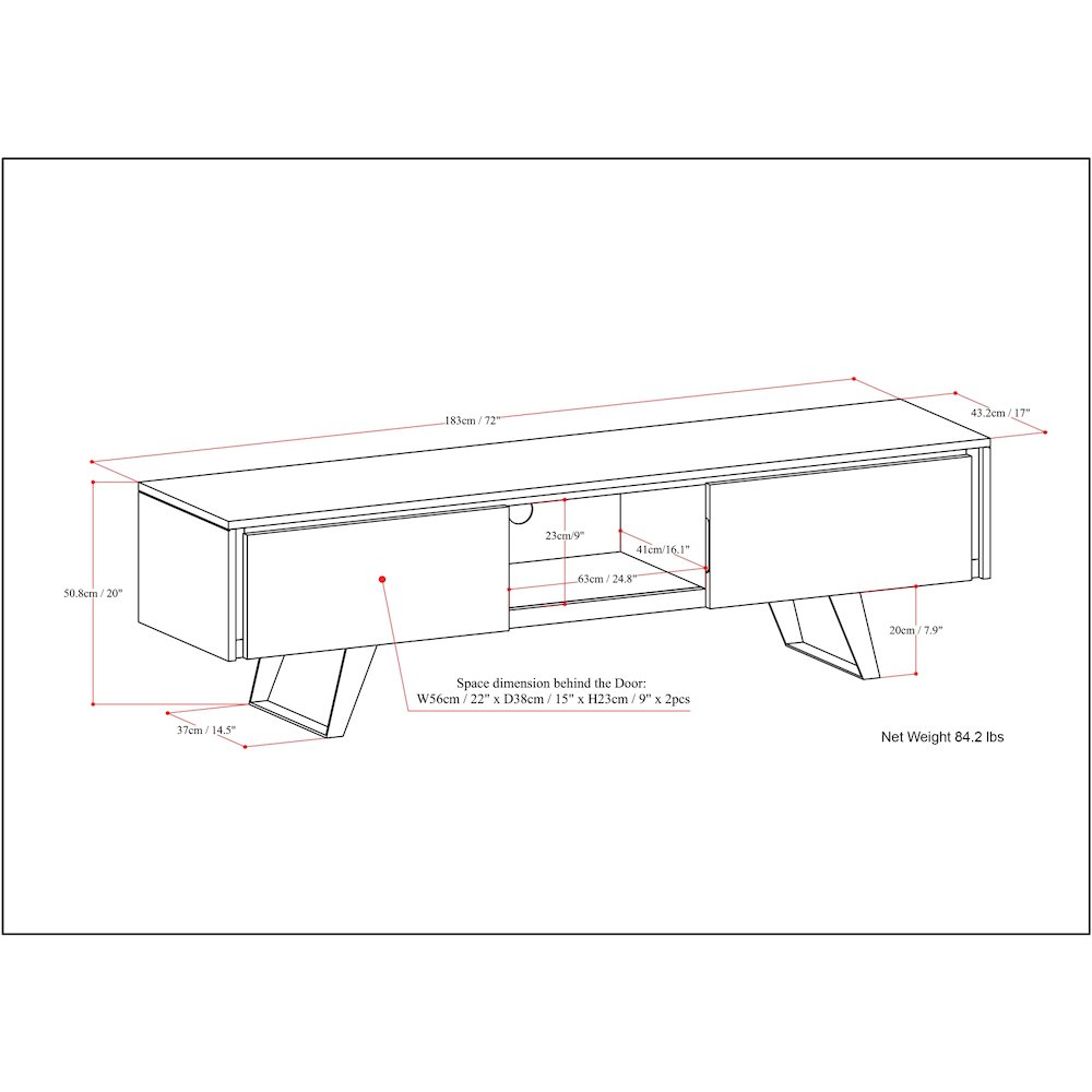 Lowry Solid Mango Wood 72 Inch Tv Media Stand In Natural For Tvs Up To 80 Inches. Picture 6