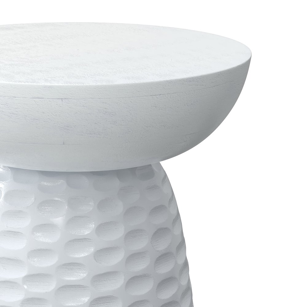 Boyd 13 inch Wide Solid Wood Contemporary Accent Table in White, Assembled. Picture 6