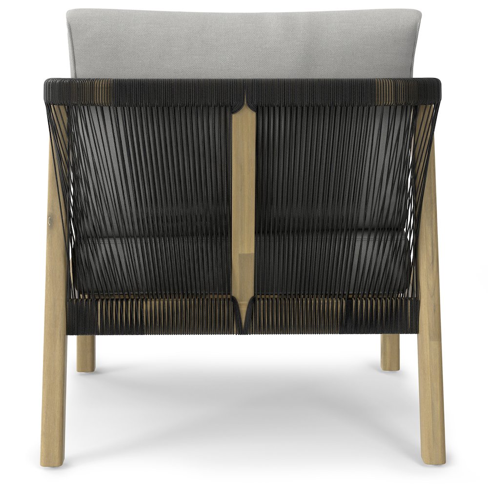 Palmetto Solid Acacia Wood Outdoor Conversation Chair (Set Of 2) In Stone Grey. Picture 4