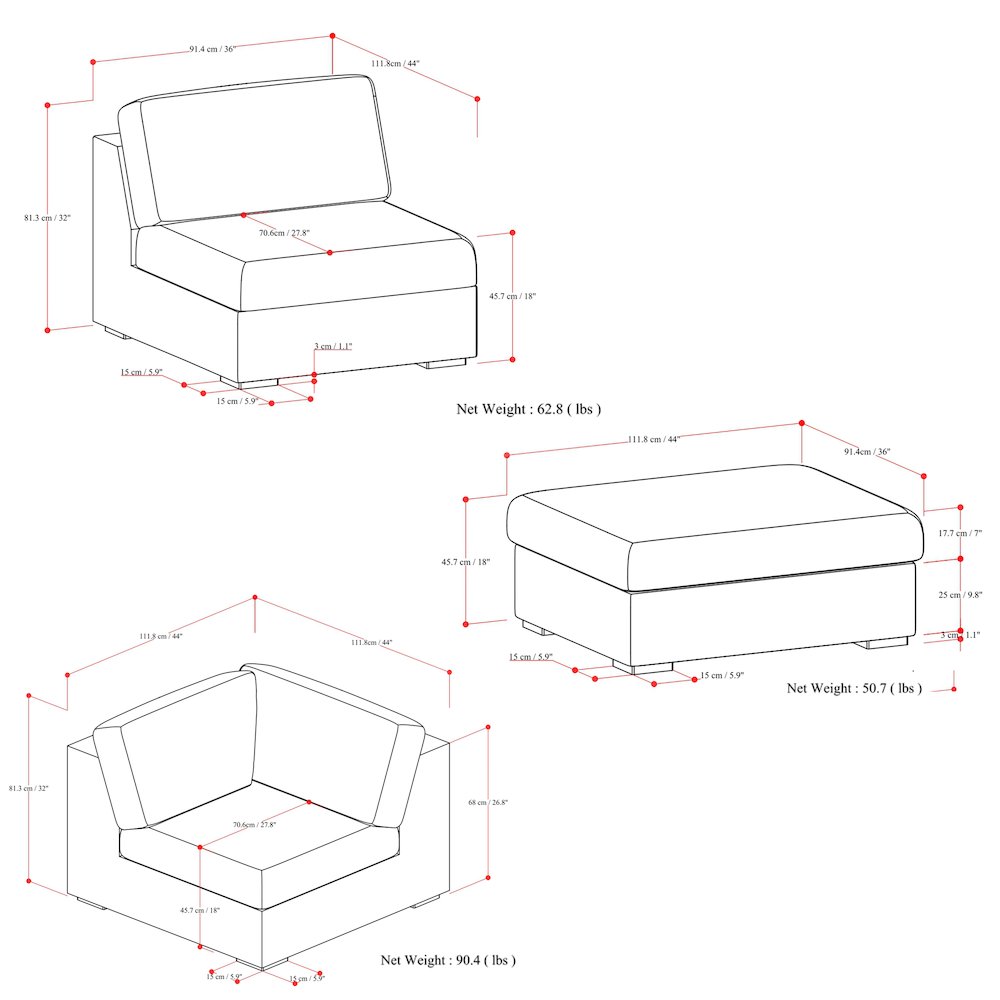 Jasmine Pit Sectional Modular Sofa In Velvety Chenille Performance Fabric. Picture 6