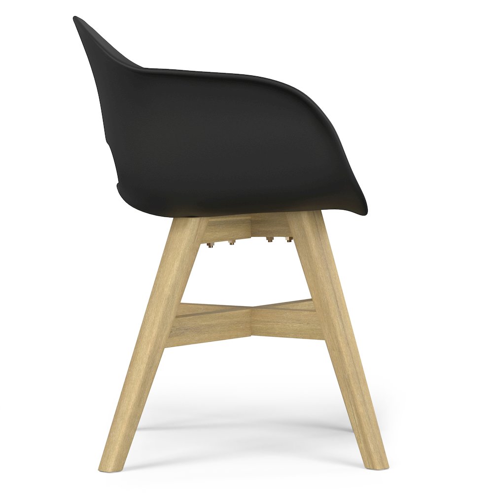 Kona Solid Acacia Wood Outdoor Dining Chair In Plastic ( Set Of 2 ) In Black. Picture 2
