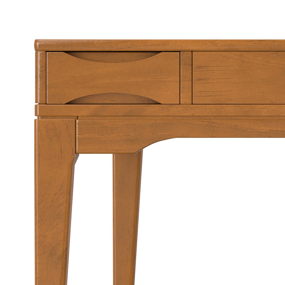 48 inch Wide Solid Hardwood Mid-Century Modern Small Desk in Light Golden Brown. Picture 3