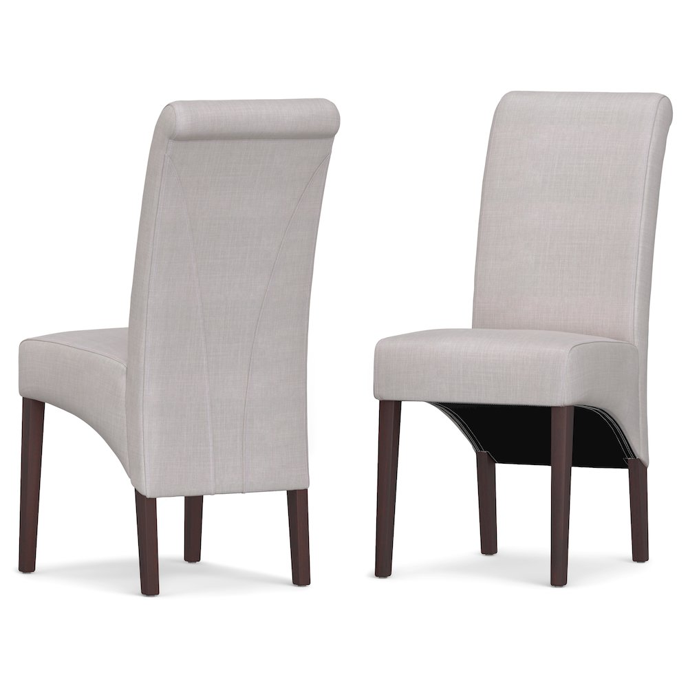 Avalon Solid Wood Deluxe Parson Dining Chair (Set Of 2) In Light Beige. Picture 1