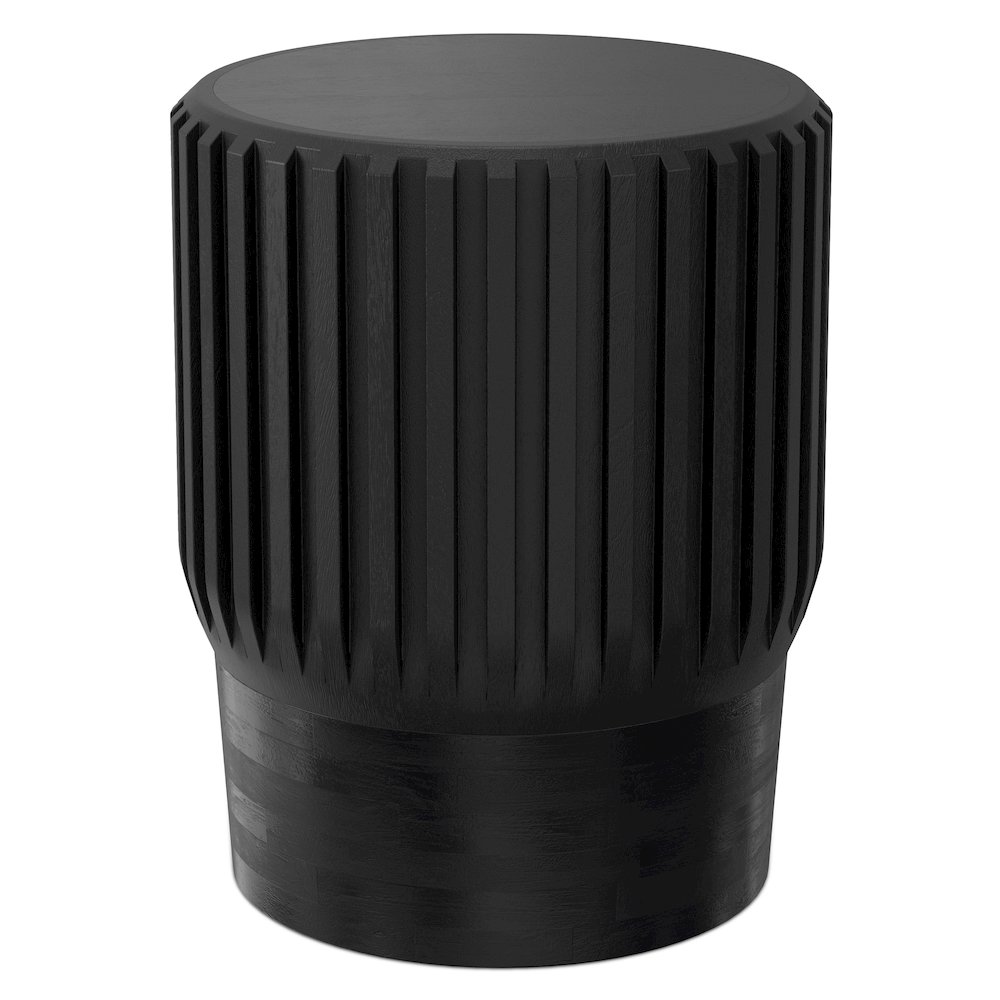 Lyall 16 inch Wide Solid Mango Contemporary End Table in Black, Assembled. Picture 1