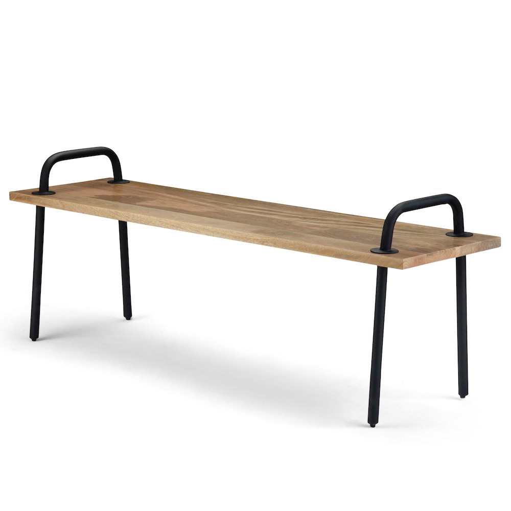 Berkeley Solid Mango Wood Entryway Bench In Natural. Picture 1