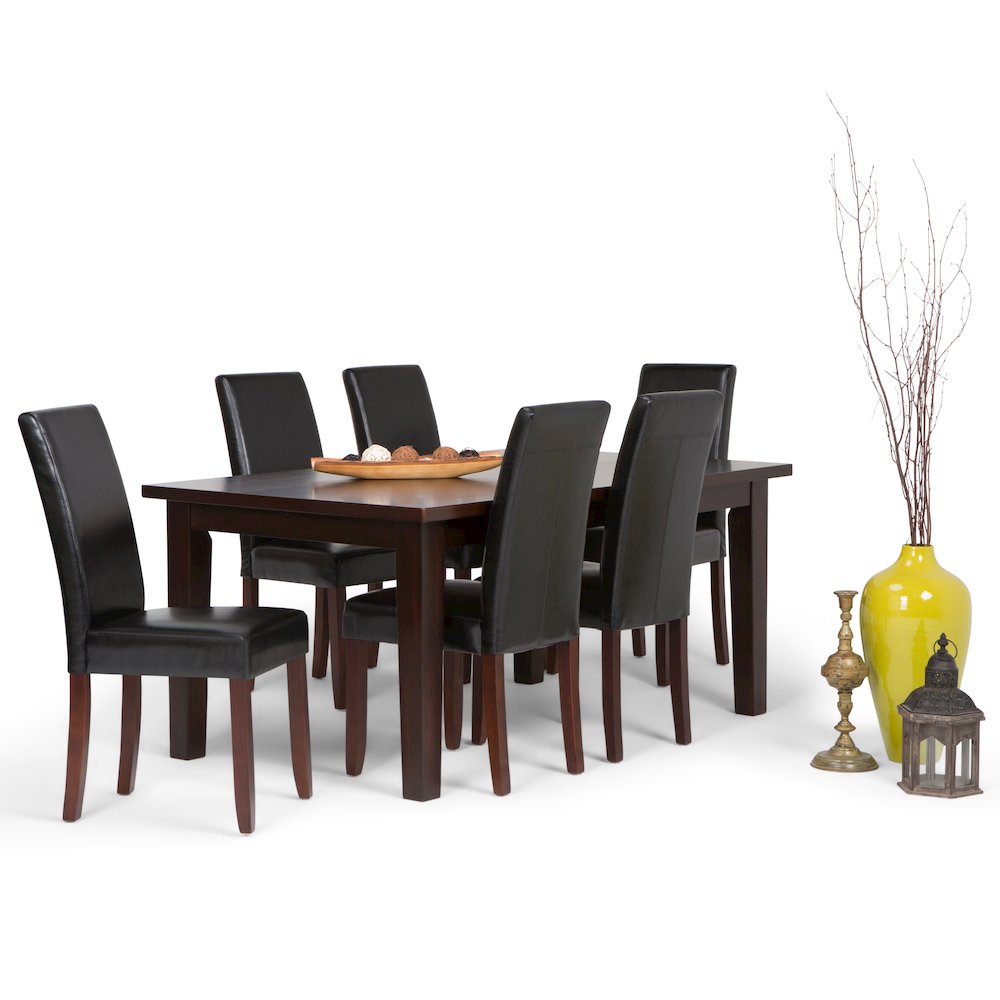 Acadian Solid Hardwood 7 Piece Dining Set In Midnight Black. Picture 5