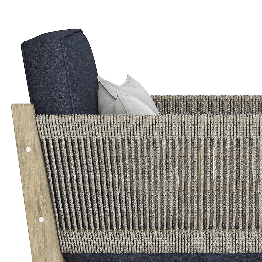 Cayman SOLID ACACIA WOOD Outdoor Conversation Chair in Slate Grey. Picture 8