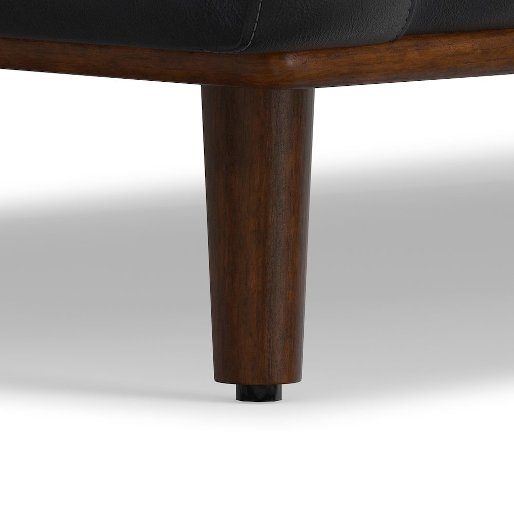 Morrison 89 Inch Wide Mid-Century Modern Sofa In Lead Black Genuine Leather. Picture 5