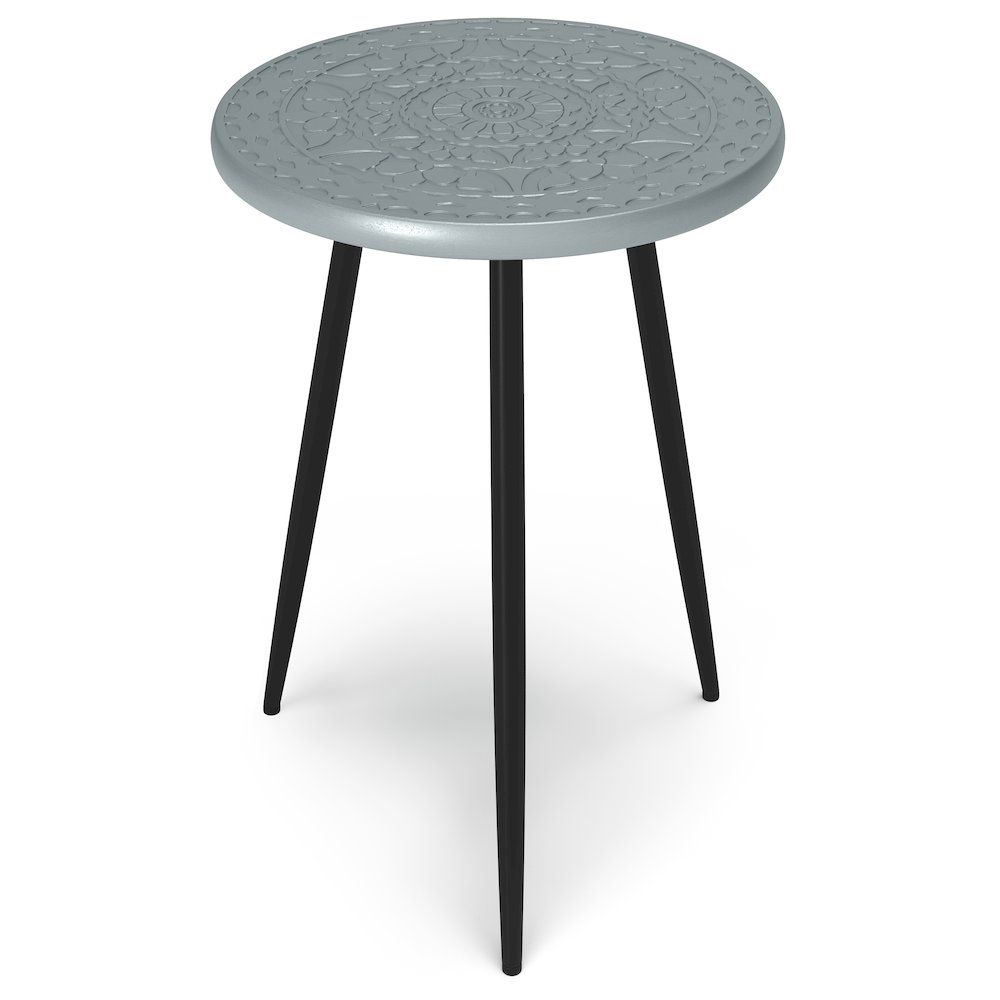 Sherbourne SOLID MANGO WOOD Side Table in Grey. Picture 1