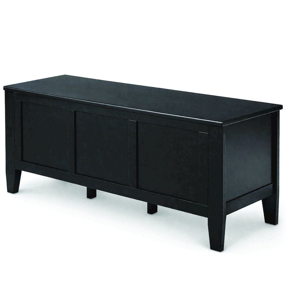 Brooklyn 51 inch Wide Solid Wood Transitional Storage Bench Trunk in Black. Picture 1