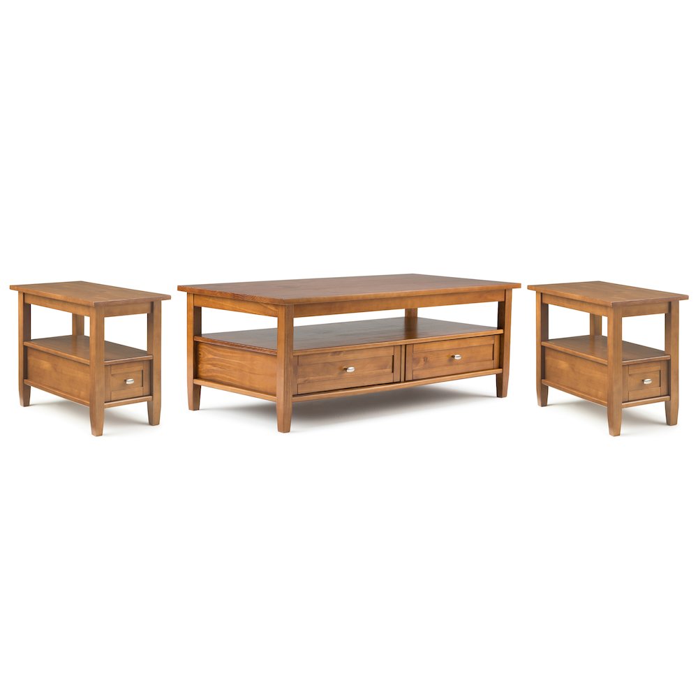 48 inch Wide Coffee Table with 2 14 inch Wide End Tables (Set of 3). Picture 1