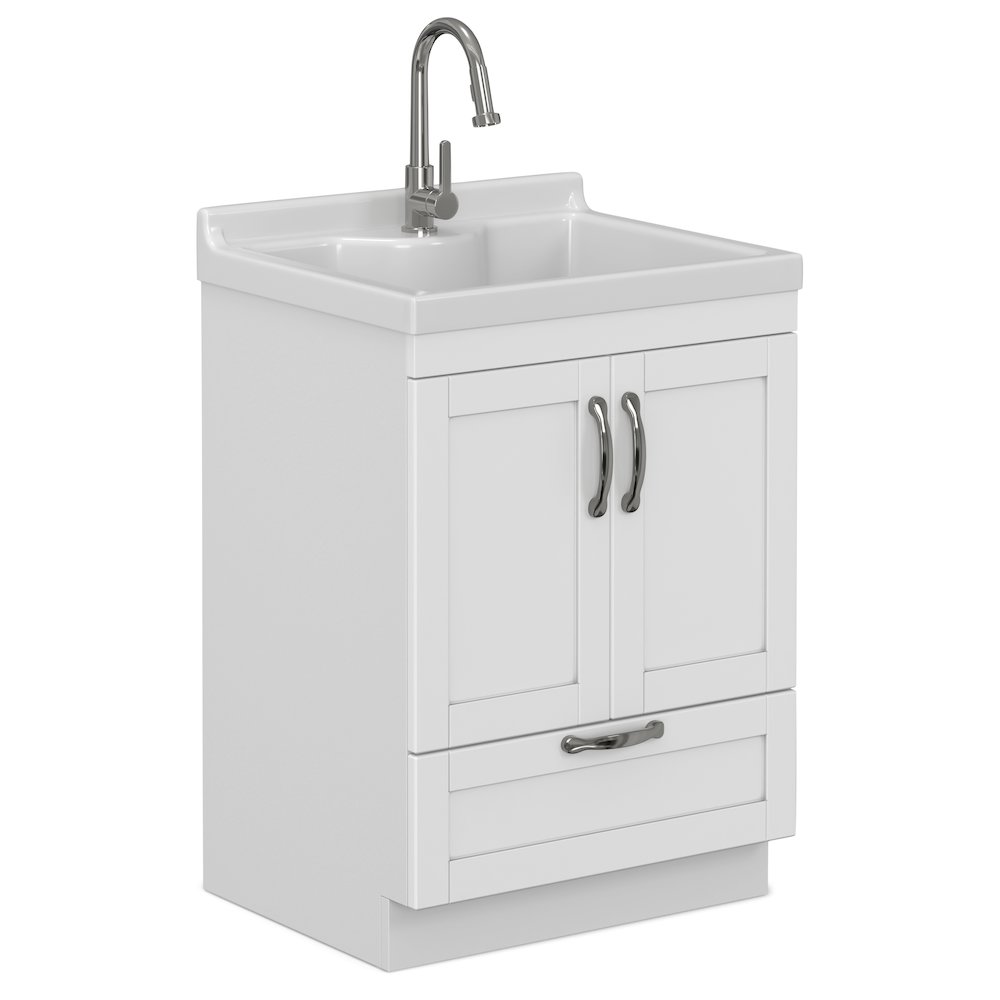 Maile All-In-One 24-Inch Laundry Utility Sink And Cabinet. Picture 1