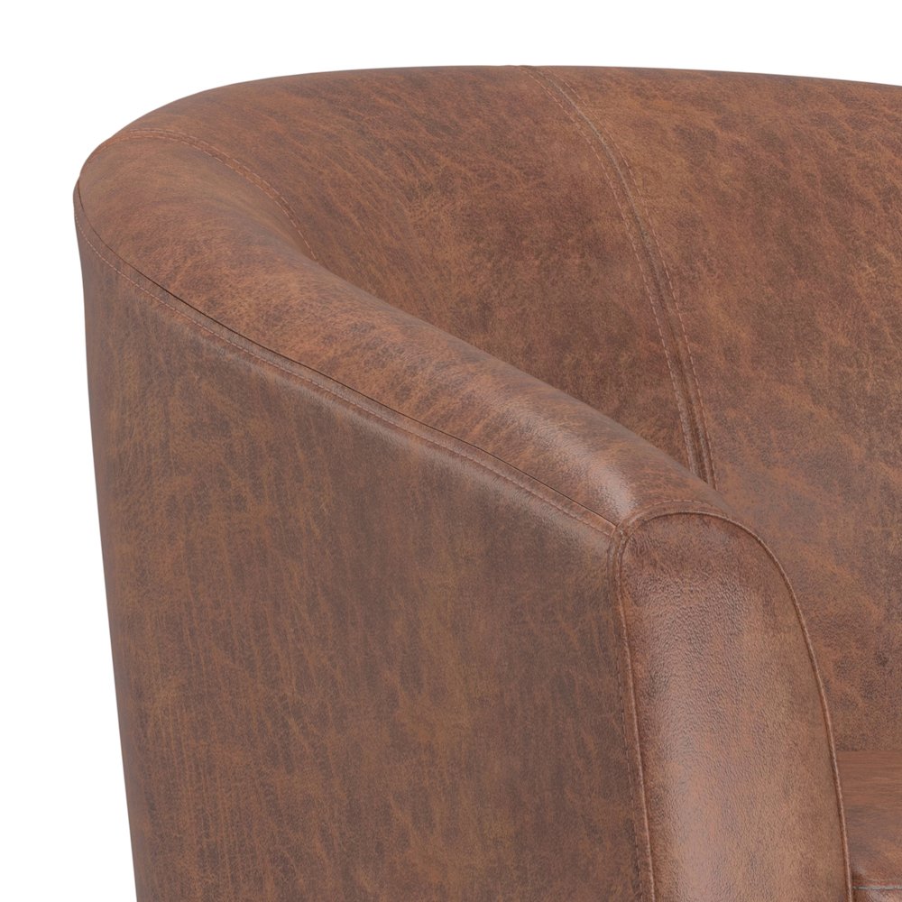 Austin 30 inch Wide Contemporary Tub Chair in Distressed Saddle Brown Leather. Picture 2