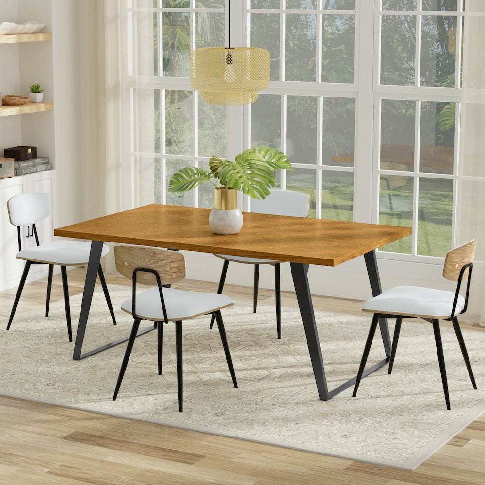 Lowry Dining Table In Oak Veneer. Picture 2