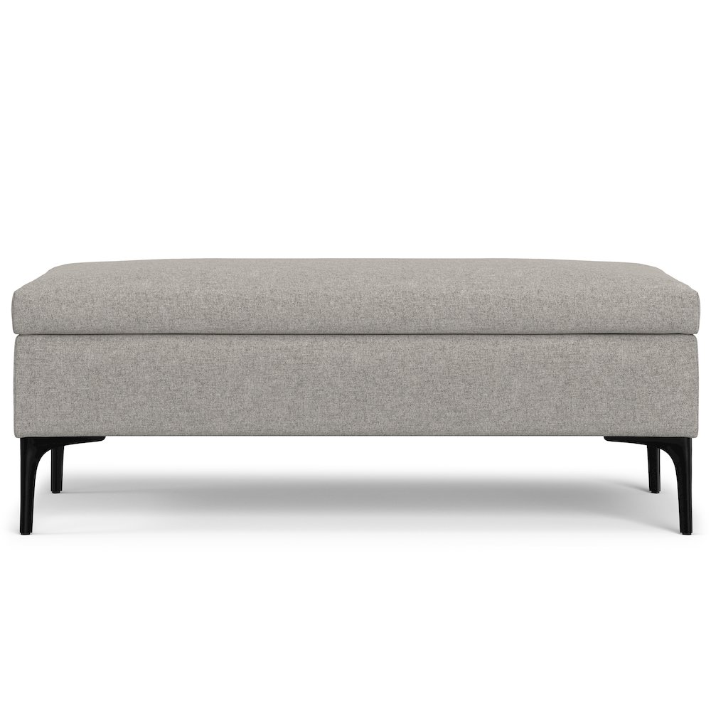 Large Coffee Table Storage Ottoman with Lift up Lid in Cloud Grey Polyester. Picture 4