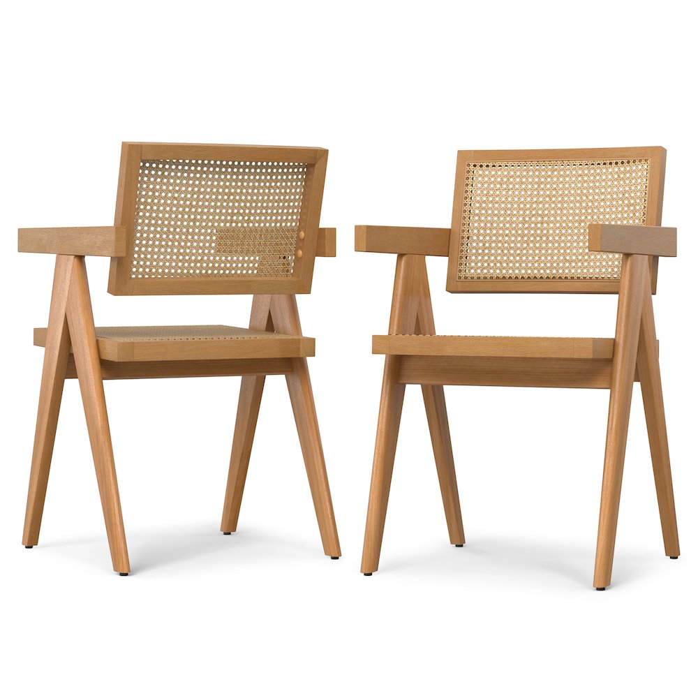 Regina Dining Arm Chair (Set of 2) in Natural. Picture 1