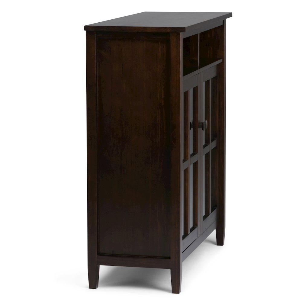 Warm Shaker Solid Wood Medium Storage Media Cabinet In Tobacco Brown. Picture 4