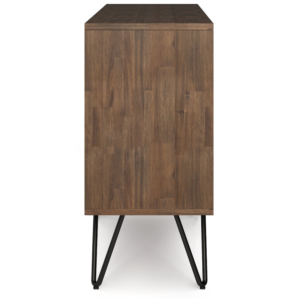 Chase Solid Acacia Wood Low Bookcase In Rustic Natural Aged Brown. Picture 3