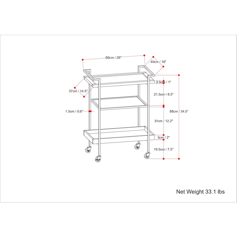 Jace Solid Mango Wood 26 Inch Bar Cart In Cognac. Picture 6