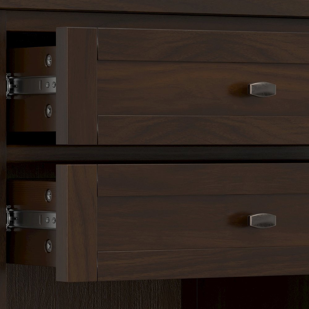 Warm Shaker Solid Wood 24 inch Wide Transitional Nightstand in Tobacco Brown. Picture 4