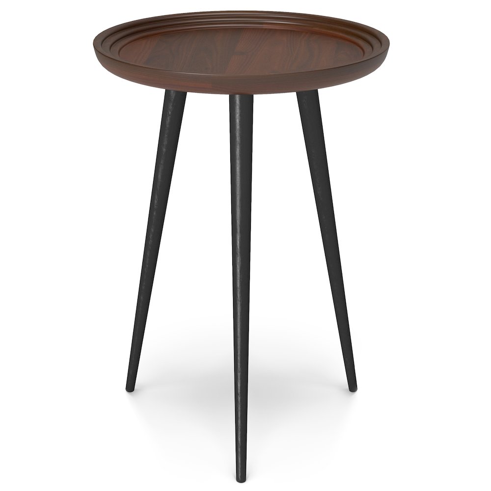 Clairmont Solid Acacia Wood Round Side Table In Cognac. Picture 1