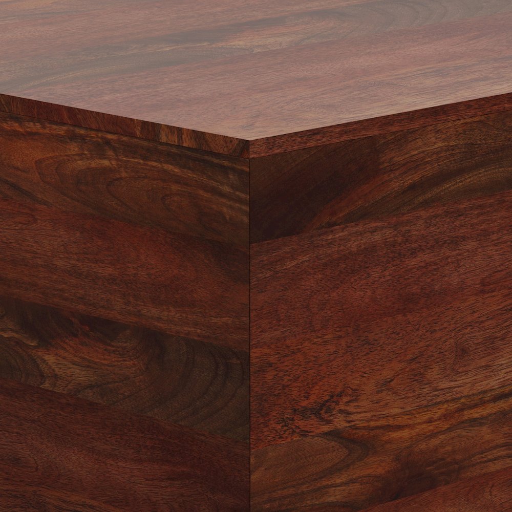 Abba Solid Mango Wood  Square Coffee Table In Cognac Brown. Picture 4