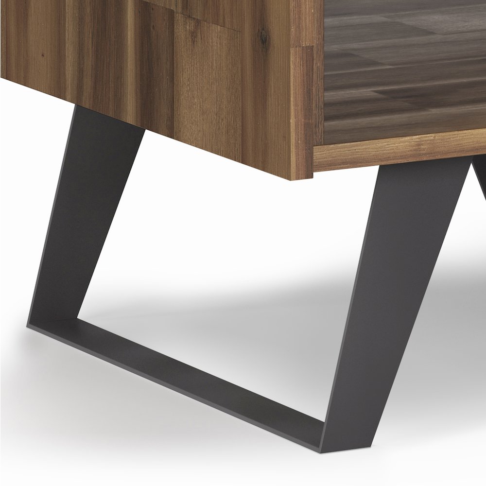 Lowry Solid Acacia Wood End Table In Distressed Golden Wheat. Picture 4