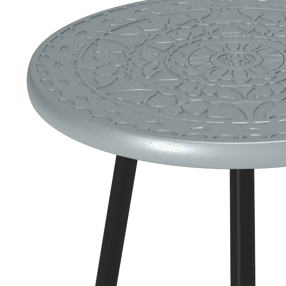 Sherbourne SOLID MANGO WOOD Side Table in Grey. Picture 3