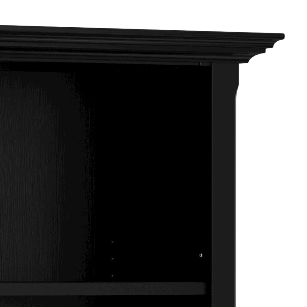 Amherst 24 inch Wide Solid Wood Transitional 5 Shelf Bookcase in Black. Picture 5