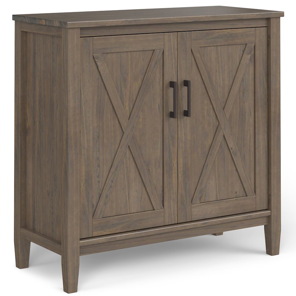 Ela Solid Wood Low Storage Cabinet In Smoky Brown. Picture 1