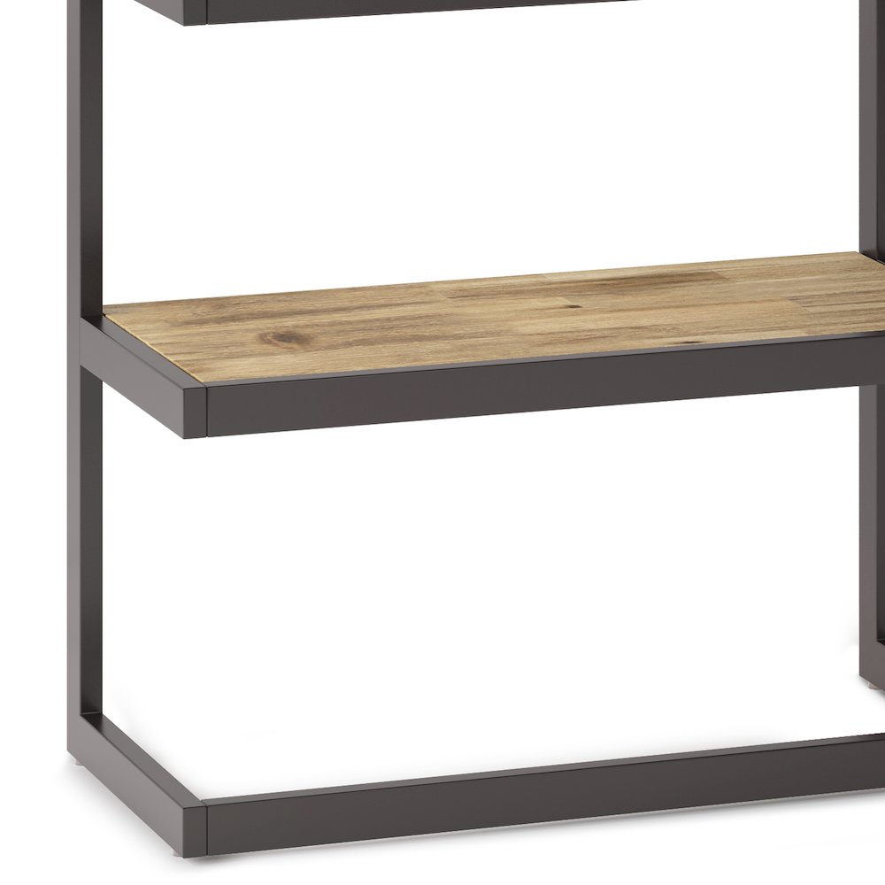 Erina SOLID ACACIA WOOD Bookcase in Distressed Golden Wheat. Picture 5