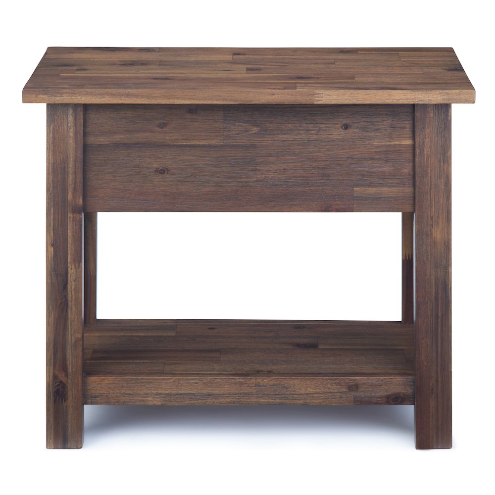 14 inch Solid Acacia Rustic Narrow Side Table (Set of 2). Picture 2