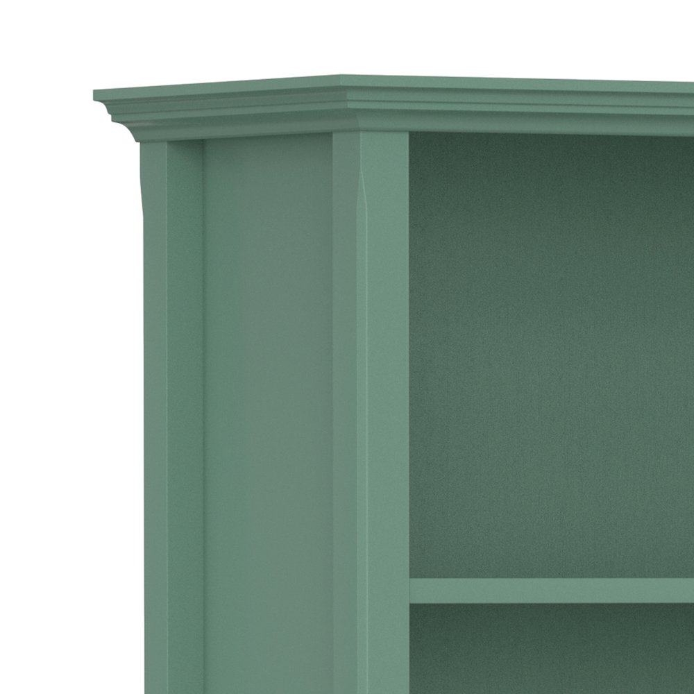 Amherst 30 inch x 70 inch Solid Wood Transitional 5 Shelf Bookcase in Sage Green. Picture 3