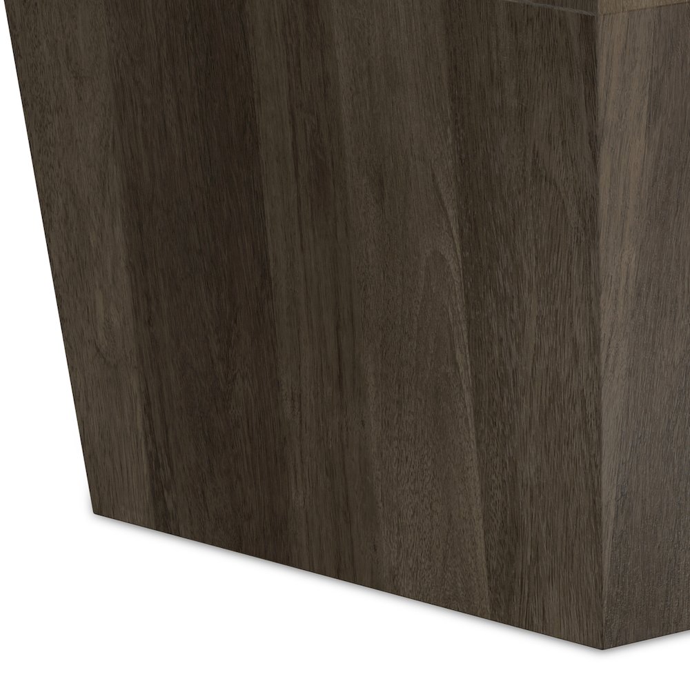 Solid Mango Wood 16 Inch Wide Irregular Contemporary Side Table In Ash Grey. Picture 6
