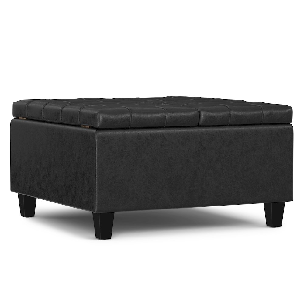 30 inch Wide Square Small Coffee Table Storage Ottoman. Picture 1
