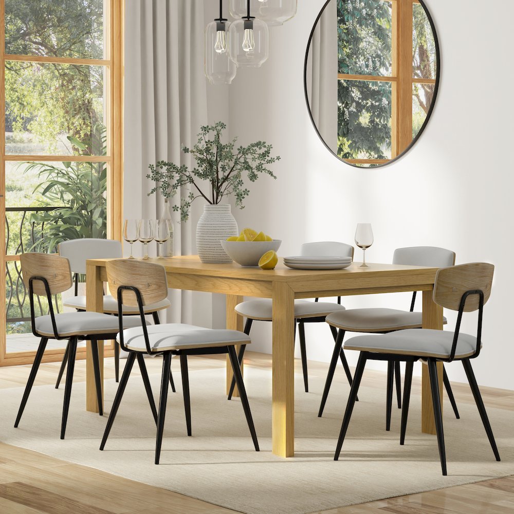 Wilson Rectangle Dining Table In Oak Veneer. Picture 5