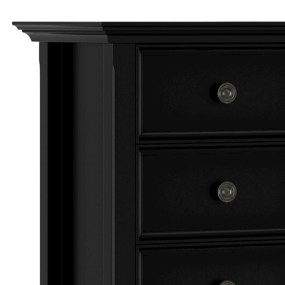 Amherst 37 inch Wide Transitional 4 Drawer Storage Cabinet in Black. Picture 2
