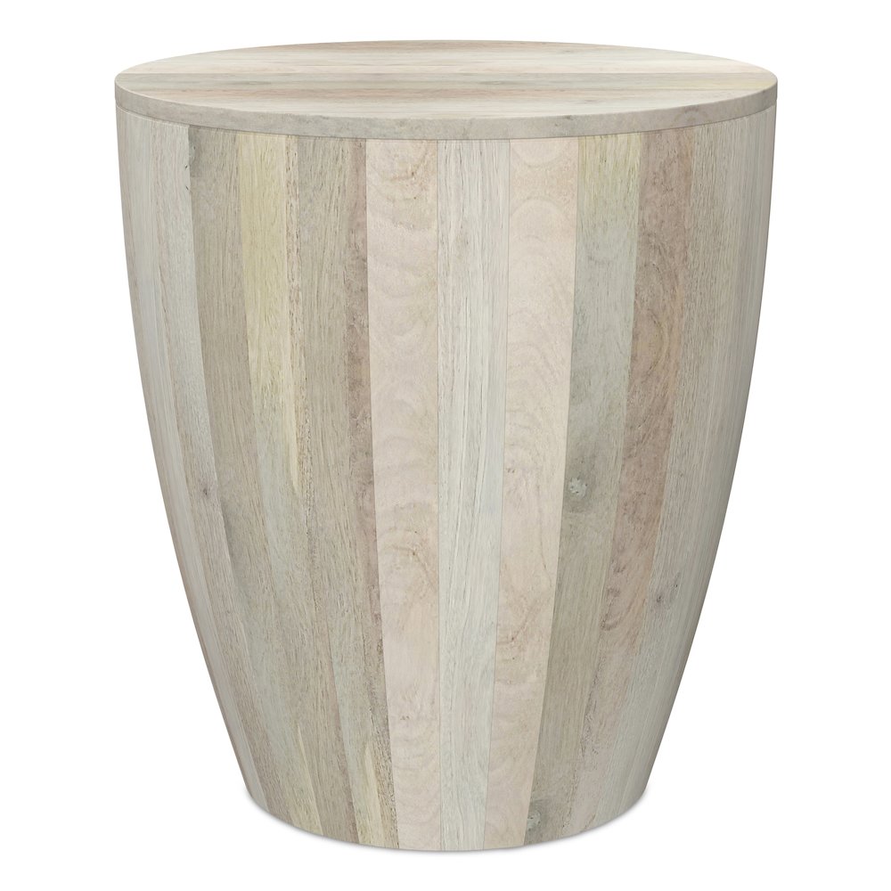 Elmbrook 21 inch Wide Solid Mango Modern End Table in White Wash, Assembled. Picture 1
