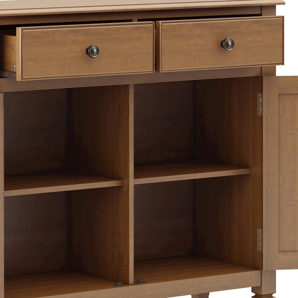 Connaught Solid Wood Entryway Storage Cabinet In Light Golden Brown. Picture 3
