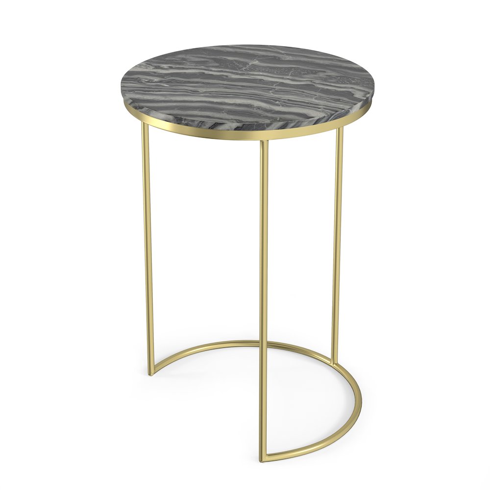 Ashley 2 Pc Nesting Table In Gold. Picture 4
