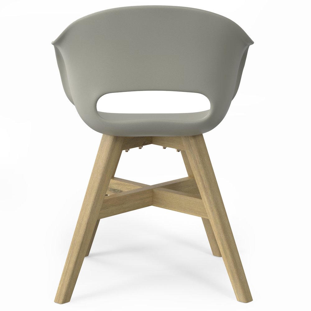 Kona Solid Acacia Wood Outdoor Dining Chair In Plastic ( Set Of 2 ) In Taupe. Picture 3